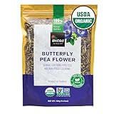 INCAS 100% USDA Organic Butterfly Pea Flower 4.41 oz (375+ Cups) DIRECT FROM SOURCE Thailand Non GMO Verified Dried Caffeine Free Gluten Free Vegan Rich in Antioxidants Free eBook