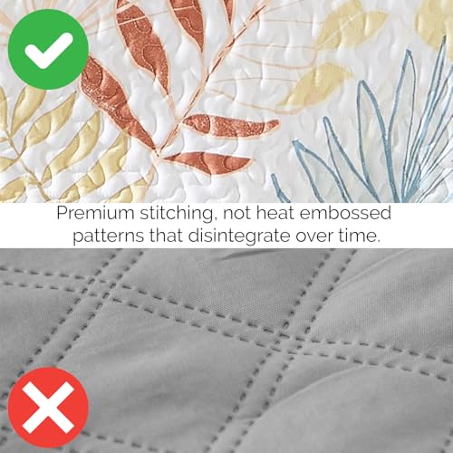 Image of Southshore Fine Living, Inc. Day Bed Cover Sets, Twin Daybed Bedding Sets, Daybed Cover with 3 Pillow Shams, 1 Bedskirt, 1 Throw Pillow - Twin Quilt Bedding Set, Day Bed Covers Set, Tropic Leaf