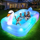 ChlorBlu Piscine Gonflable avec Lumières, Swan Piscine Gonflable Adulte,...