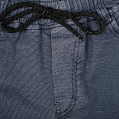 Image of Boys Regular fit Shorts, Elastic with Drawstring Waistband, Stretchable Soft Cotton Denim, Solid, Above Knee Length