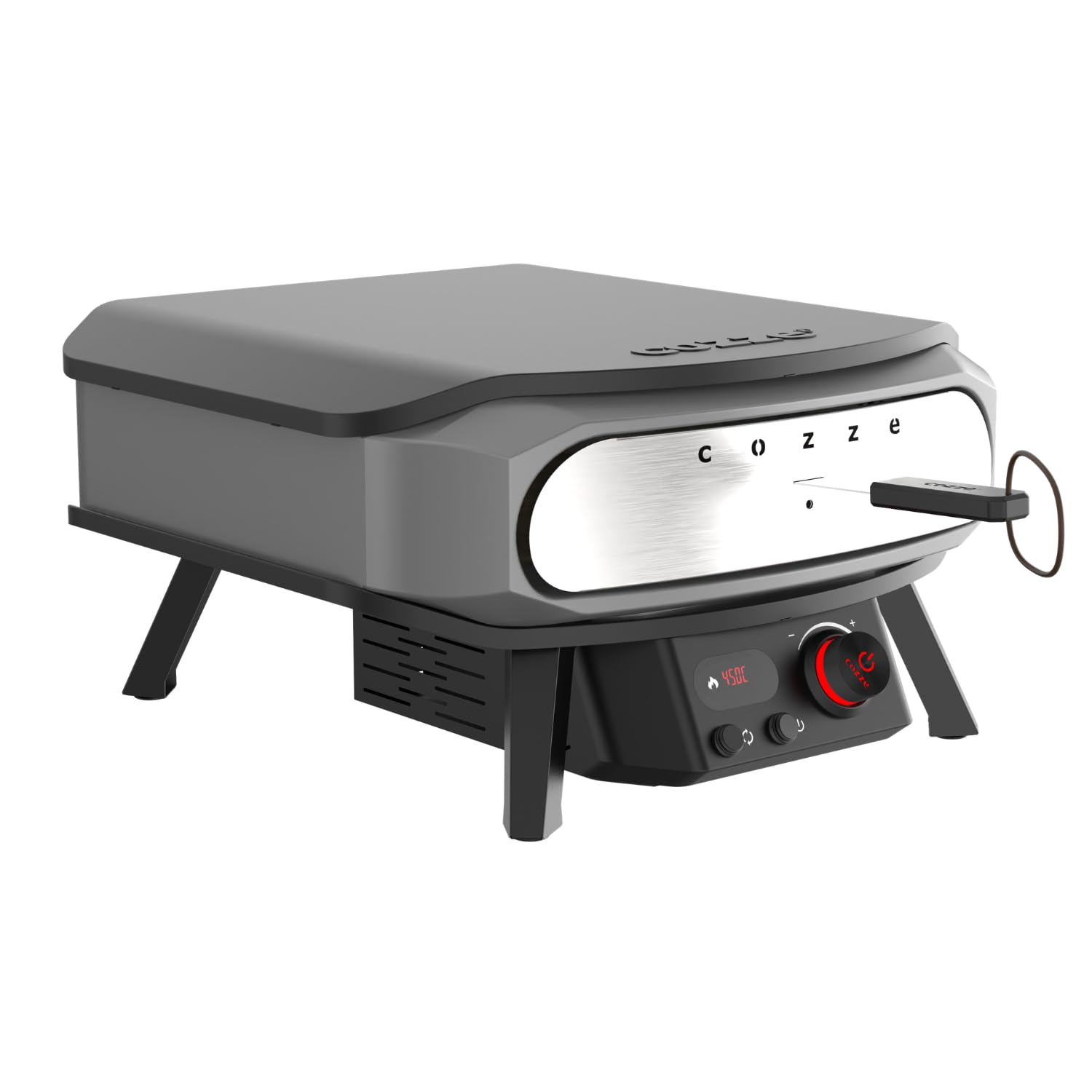 cozze® 17" PREMIUM ROTATE Pizzaofen Elektrisch mit Drehstein inkl. Regler und 2 m. Stecker, 230V – Perfekt für knusprige Pizzas