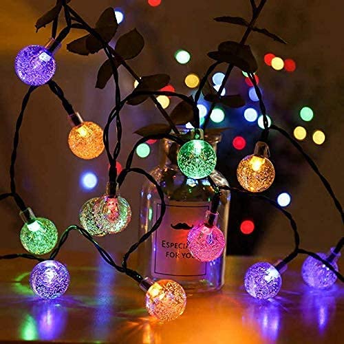 Sponsored Ad - The Purple Tree Decorative Multicolor Crystal Bubble Ball String LED Lights for Diwali Christmas - 3 Meter (1 pc, 20 Bulbs) Diwali Lights, Christmas Decorative Lights, Festive Lights, led Lights