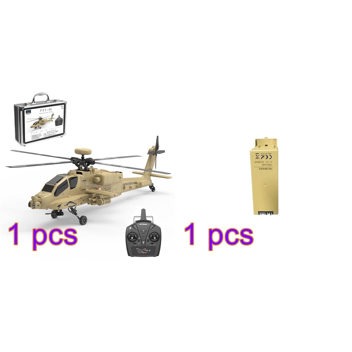 Amazon.com: RC Helicopter for Adults, F11-N AH64 1/32 Scale 2.4G