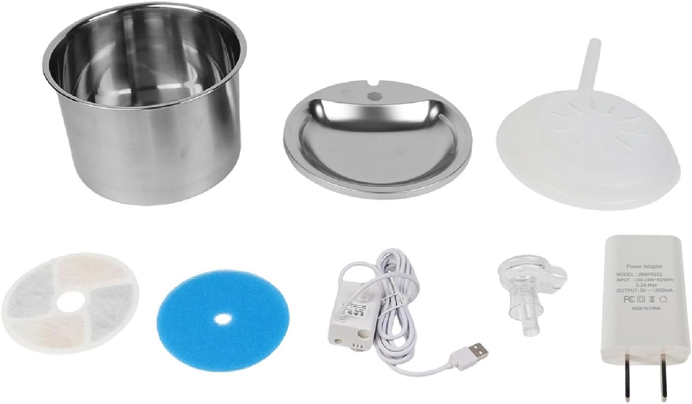 Fuente de Agua para Gatos 2L Acero Inoxidable Haofy con Filtración Triple