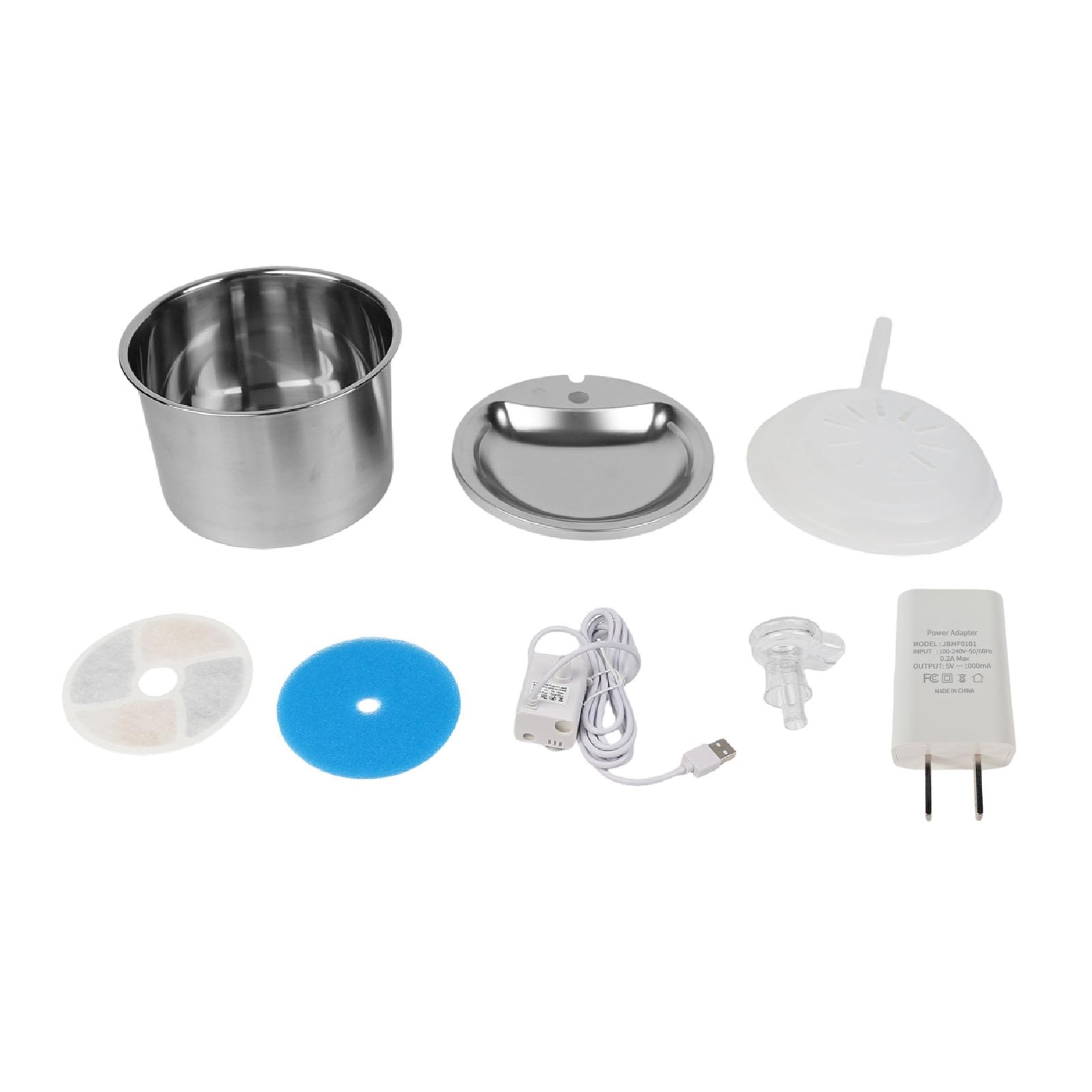 Haofy Cat Water Fountain Stainless Steel 2L Automatic Pet Water Dispenser with Triple Filtration Quiet Pump Low Alert US Plug for Cats Dogs Multiple Pets (1)