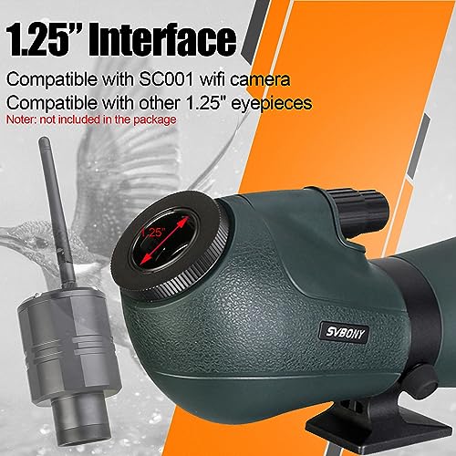 Telescopio terrestre compatible con cámara SC001 SVBONY SV406P zoom 20-60x 2