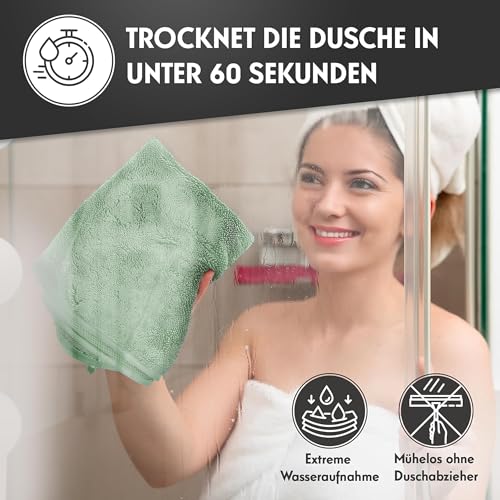 NATARO® 2 Stück Fast Dry it. Premium Trockentuch für Duschkabine, Auto, Haushalt, Camping – DAS ORIGINAL – extra saugfähiges Microfasertuch, fusselfrei, kratzfrei Shiny Wipes Tücher 40x50cm
