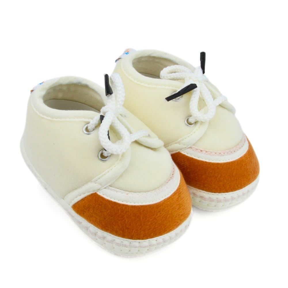 neska moda 6 To 12 Months Baby Boys & Baby Girls Cute Soft Velvet Pre-Walker Lace Booties(White,Brown)-BT4948-picture-32
