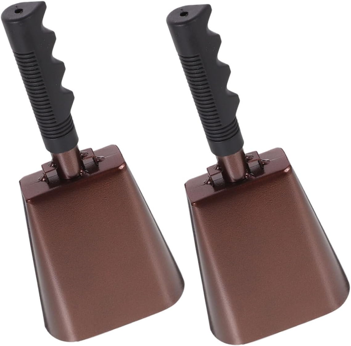 Toyvian 2pcs Metal Cowbells Handle Hand Percussion Cowbells for Sports Events Football Games Party Celebrations Loud Noise Makers for Cheering