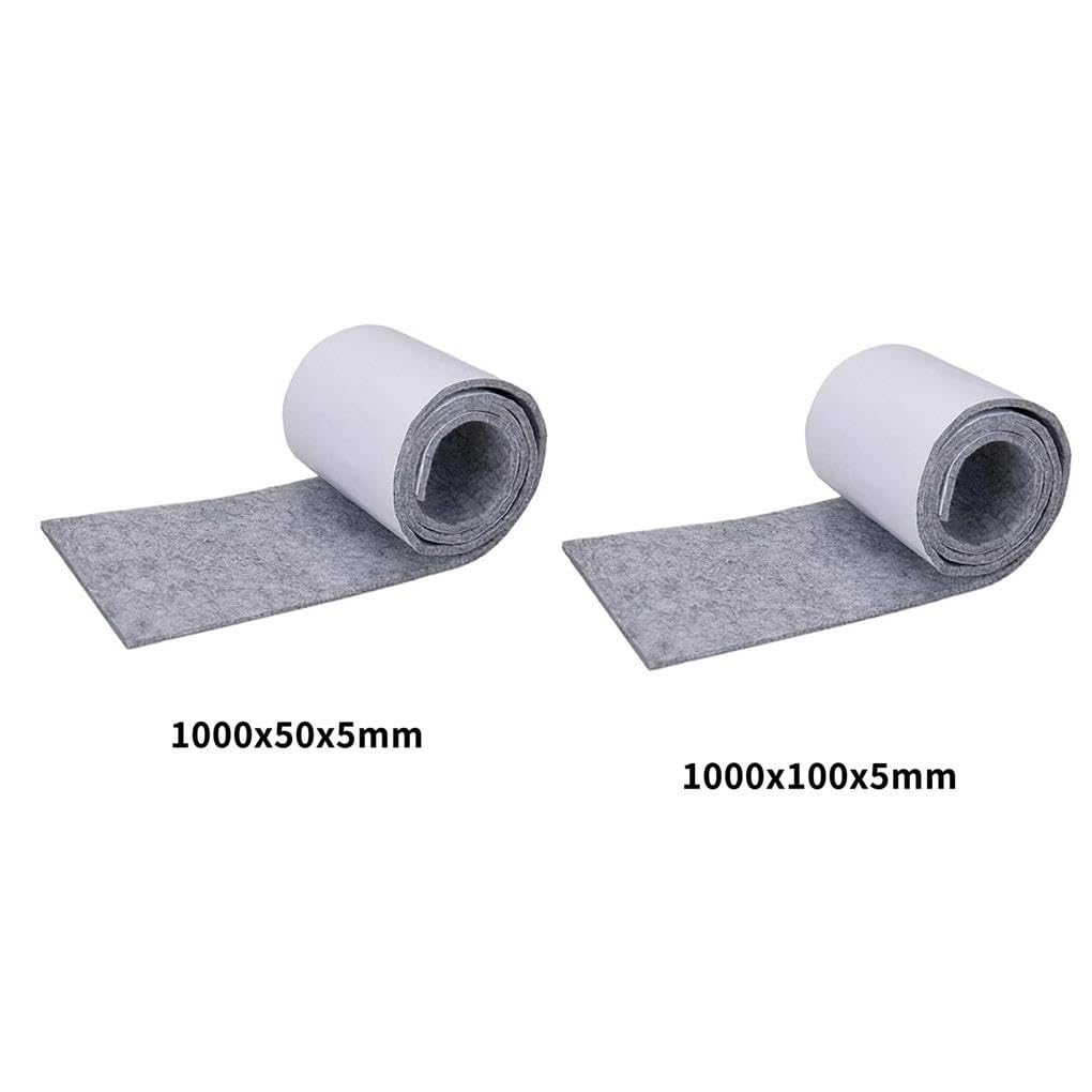 Set di 10 nastri autoadesivi in feltro per mobili, su un lato, resistenti, colore grigio, insonorizzanti, per proteggere il tavolo, 1000 x 50 x 5 mm