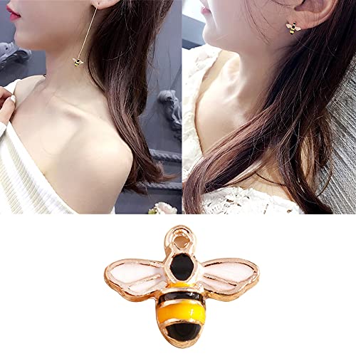 ZhanshuidefaQ 20 Pcs Cute Bee Charms Enamel Alloy Bee pendant charms for Jewellery Making DIY Necklace Bracelet Earrings Jewelry Handmade Crafts Accessories - Image 3