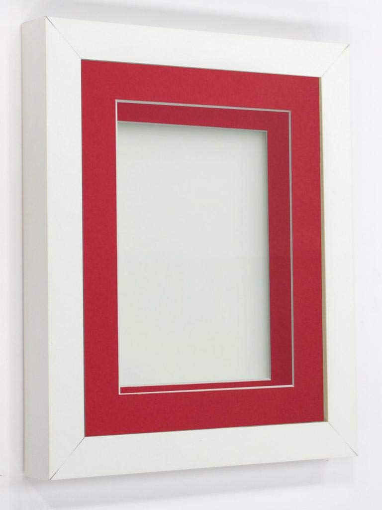 Rickman Box Frame White with Red Mount, 10x8 for 8x6 inch