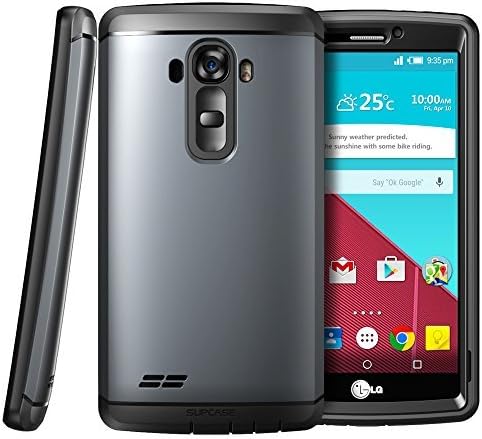LG G4 Case, SUPCASE Water Resistant Full-body Rugged Case with Built-in Screen Protector for LG G4 2015 Release, 3 Interchangeable Covers, Retail Packaging (Space Gray/Silver/Gold)