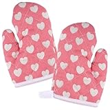 1 Paire de Gant Four pour Enfants, 17.5 x 12 cm Gant de Cuisine en Coton Anti Chaleur pour Four, Barbecue et Micro-Ondes, Lavable, Résistants à la Chaleur, pour Cuisine, Pâtisserie et Cuisson(Rose)