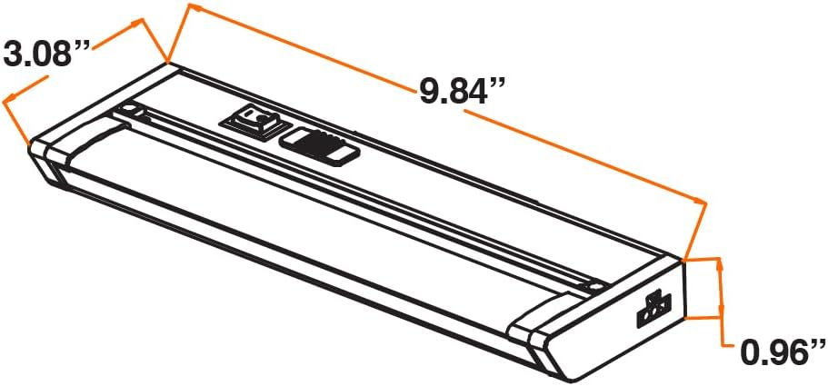 LEDVANCE 10" LED Undercabint Light, 6.5W, 3 CCT Select 2700/3000/4000K, 80 CRI, Linkable, 450 LMS, Accessories Included - 1 Pack (62440)