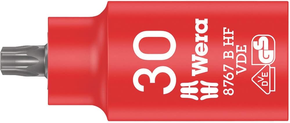 WERA 05004923001 8767 B VDE HF TORX® Zyklop bit Socket, Insulated, with Holding Function, 3/8" Drive, TX 30 x 55 mm
