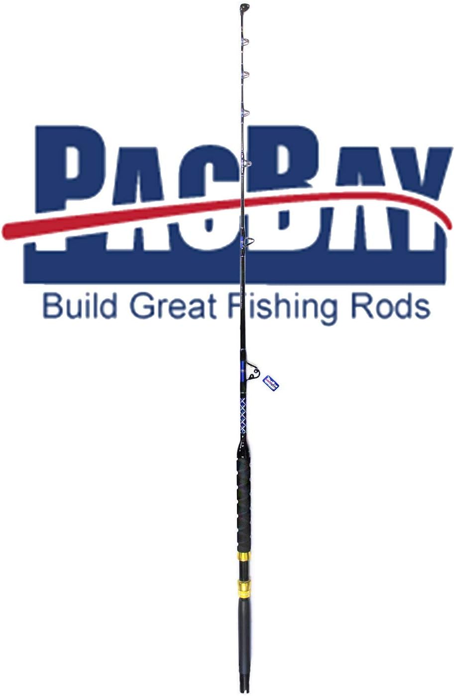 Tournament Series 20-40lb Saltwater Trolling Rod w/Pac Bay Guides (Blue & Silver)