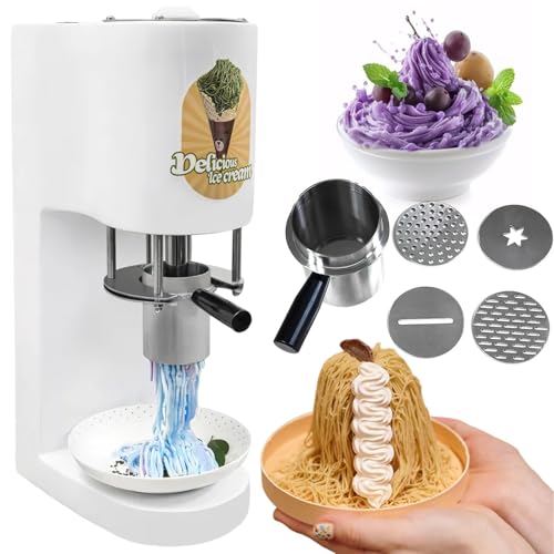 twostronking Eiscreme-Nudelmaschine Aus Edelstahl, 80-W-Eiscreme-Presse, Mit 4 Verschiedenen Nudelformen, 28–30 L/H, Geeignet Für Eisdielen Und Dessertläden