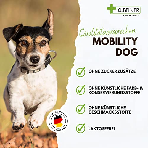 4-Beiner Mobility-Dog, 120 Gelenktabletten für Hunde, natürliche Inhaltsstoffe unterstützen Gelenke, Bänder & Sehnen, fördern Mobilität, Beweglichkeit & Wohlbefinden