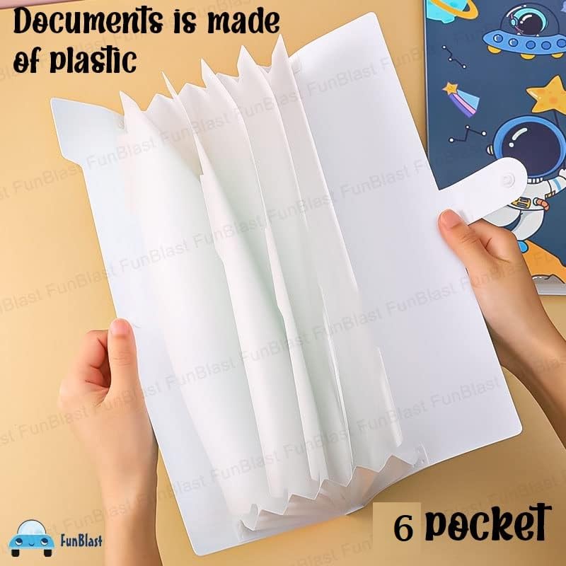 FunBlast Space Theme A4 Paper File Folder with Button Lock Pack of 12 Pcs Space Theme Certificates Holder with 6 Pockets, Office Documents File, Expandable Folders for Documents (Multicolor) 2