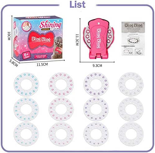 Aonuily Hair Bedazzler, Hair Gem Stamper with 180 Hair Gems Hair Blinger Bling for Girls Kids Sparkling on Braided Hair (Hair Bedazzler Kit)