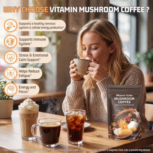 15 in 1 Mushroom Coffee Powder with Organic Lion's Mane, Ashwagandha — view 3