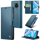 Rerzoiro Cover per Xiaomi Redmi Note 9S / Xiaomi Redmi Note 9 Pro Custodia Portafoglio [Blocco RFID] Premium Pelle PU Wallet Case Flip Libro con Porta Carte Slot Supporto Flip Case, Blu