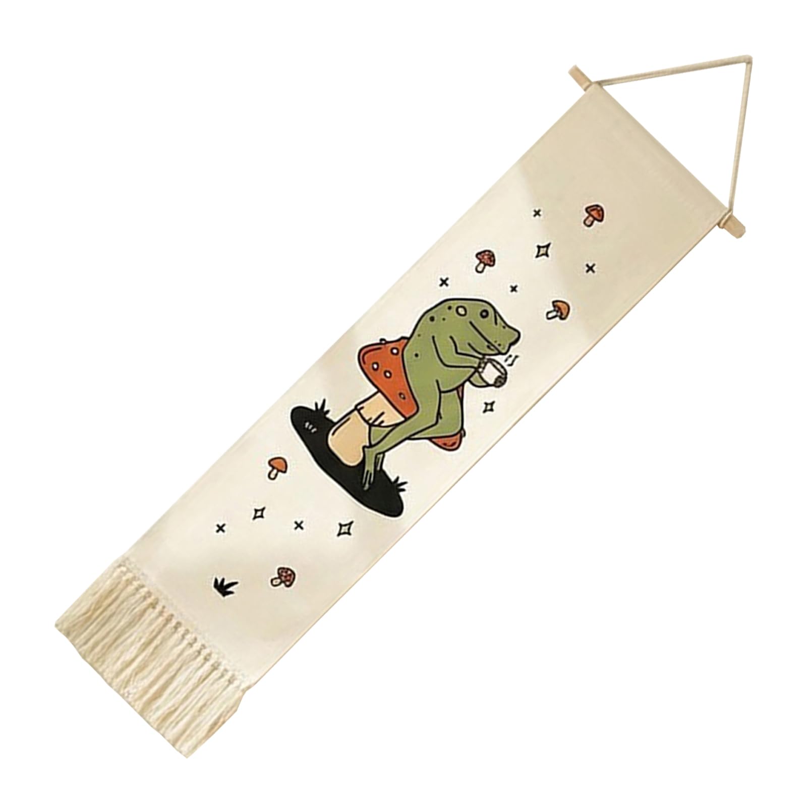 OSNIYAW Vertical Tapestry, Narrow Wall Hanging Tassels for Home Decorations, Funny Frogs, Art Decorations for Kids Room, Vertical Hanging