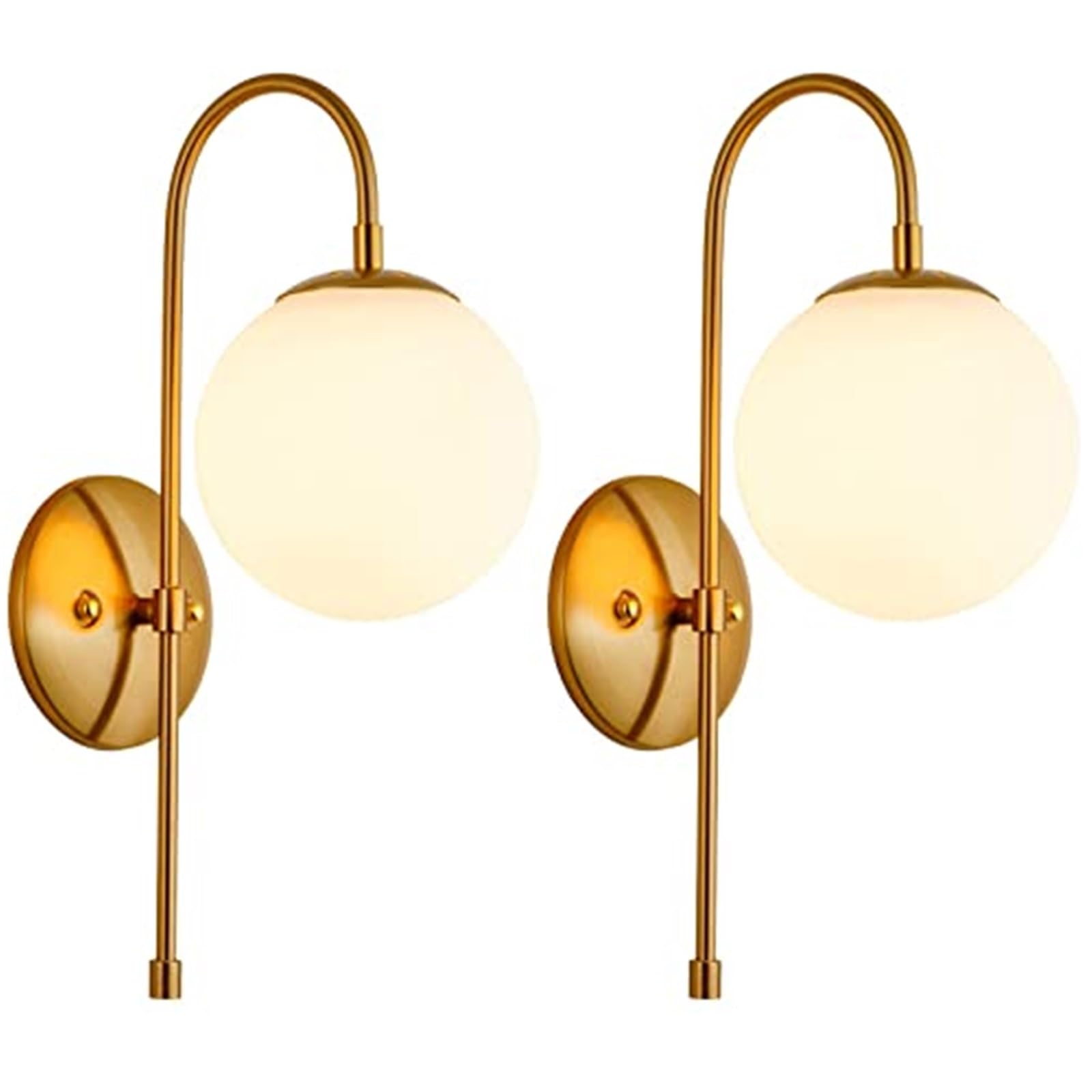 Lot de 2 Appliques Murales Industrielles Globe Style Vintage Éclairage Rétro Lampe Murale pour Miroir de Coiffeuse Rondes En Verre Lampe Murale pour Chambre Maison de Campagne Table de Chevet Res