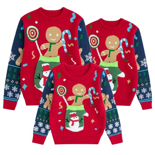 Image of Simplee kids Family Matching Christmas Sweaters, Ugly Pullover, 2T-2XL