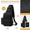 HUNTVP Sac Bandoulière Homme, Sacs Bandouliere Tactique Sac à Poitrine Sacoche Bandouliere Sacoche Banane Sacs à Dos Porté Travers pour Homme Femme Voyage Randonnée Camping Trekking (Noir) #1