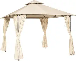 Gazebo em Aço com Cortinas em Poliéster 3x3m - Tenda Ventura