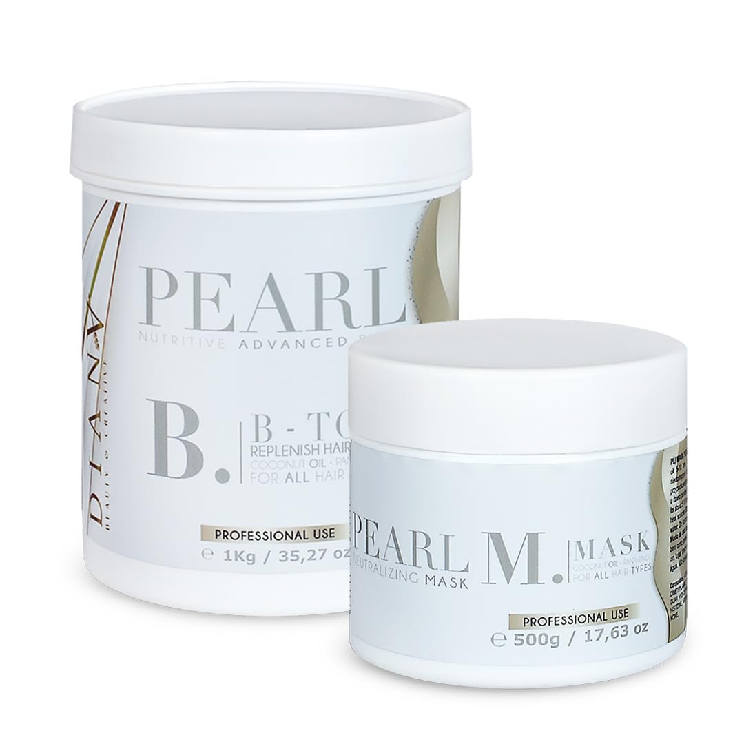 B-Tox - Mascarilla para el pelo y el pelo, juego grande, tratamiento capilar con aminoácidos y vitaminas B, regeneración del cabello, cuidado del cabello, perla, 1000 g + 500 g