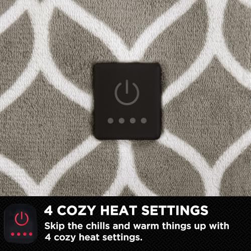 Brookstone Cobertor De Pelúcia Aquecido Elétrico - Cobertores Aquecidos - 4 Configurações De Aquecim