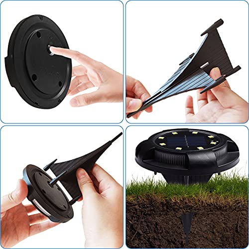 K.e.j. Solar Ground Lights Disk Lights Outdoor Powered Waterproof In-Ground Lights,Solar Landscape Lighting Easter Decoration For Garden Lawn Patio Pathway Yard Deck Walkway Driveway #TOP7