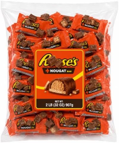Peanut Butter Nougat Chocolate Candy – Creamy Peanut Butter & Fluffy Nougat Covered in Rich Milk Chocolate – Bulk Candy for Snacking, Parties & Candy Buffets – 2 lb Bag