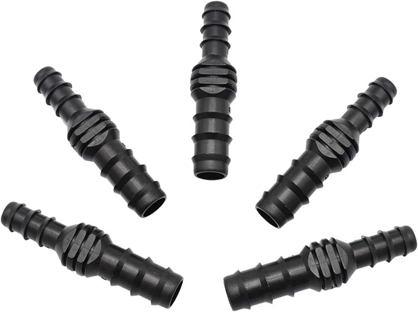 Utility Hose Butt Kitchen Garden Hose Garden Drip Irrigation Hose 20Mm to 16Mm Reduced Straight Hook Connector 1/2"Irrigation Connector 3/4" 5Pcs/Black/1/2''