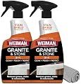 Weiman Granite and Stone Cleaner 3-in-1, Removes Grease, Stains & Watermarks, Streak-Free Formula with Stain Shield Technology, Safe on Marble, Quartz, Tile, Granite, Quartzite & Slate