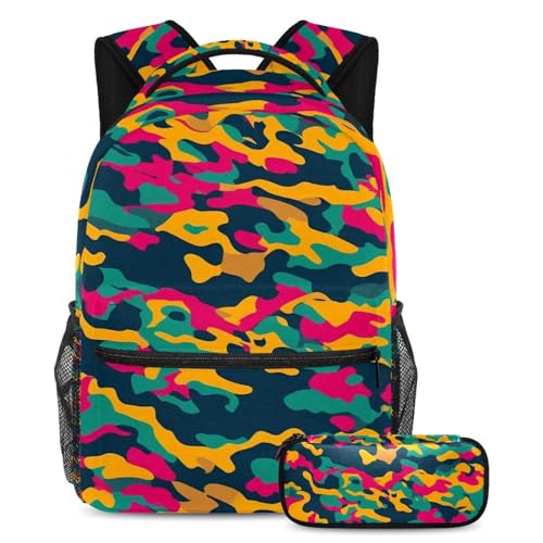 Sac à dos pour filles et garçons avec trousse assortie pour éviter le désordre scolaire