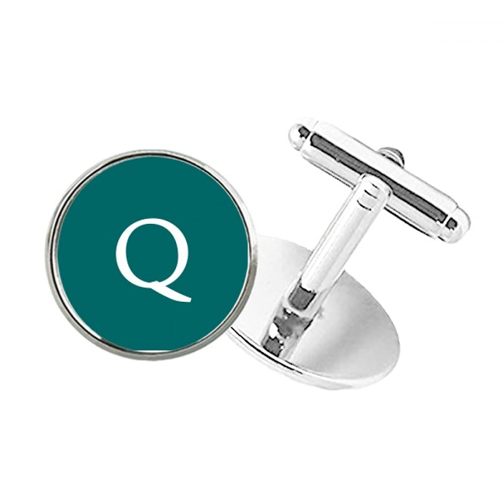 Currency Symbol Guatemala Quetzal GTQ Round Button Cuff Clip Stud Cufflinks