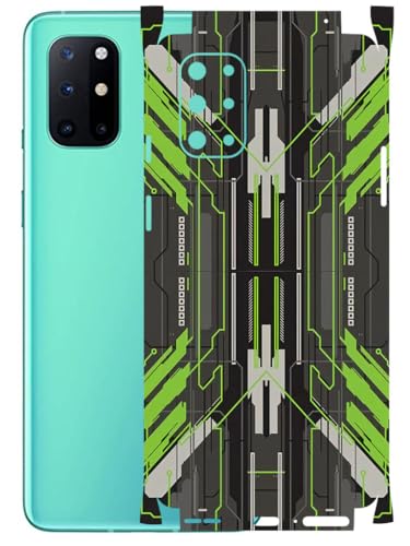 Image of AtOdds - Full Body Back Screen Guard Protector Film - Lamination Wrap Skin Sticker Compatible with ONEPLUS 8T | Scratchproof Matte Finish (Cyber Green)