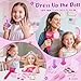 Cleboen Hair Styling Doll Head Makeup Kit for Girls Toys - Kids Hair Salon Pretend Playset with Hairdryer, Curling Iron, Headwears & Real Makeup, Birthday Gift for Girl 3 4 5 6 7 8+