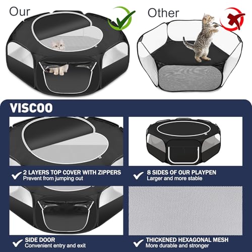 Viscoo Portable Small Animals Playpen, Waterproof Guinea Pig Playpen For Indoor, Small Pet Pop Up Playpen Outdoor For Hamster/Rabbit/Chinchilla/Chick/Ferret/Hedgehog thumb #1