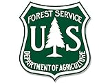 White US Forestry Shield Shaped Sticker Decal (Logo Forest Service Badge) Size: 2.5 x 2.5 inch c
