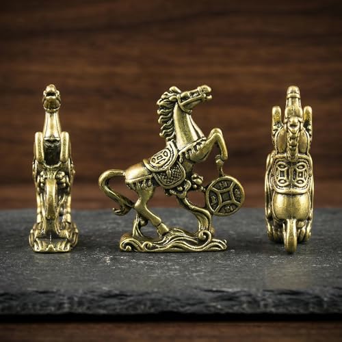 Set de 2 estatuas de caballo de latón Año 2026 miniatura 3
