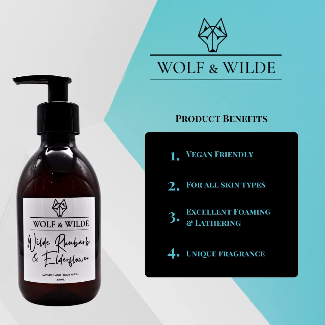 Wilde Rhubarb & Elderflower Luxury 2 In 1 Liquid Soap - Hand & Body 250ML, 250 ml (Pack of 1) - Image 3