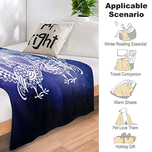 Couverture lit microfibre paon douce pour canapé et voyage - 7