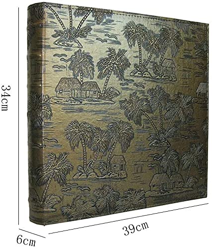 Album fotograficzny 600 arkuszy, imitacja skóry, styl wkładania albumu, stary album rodzinny w stylu retro, nadruk podróżny, książka pamięci, 39 x 34 x 6 cm