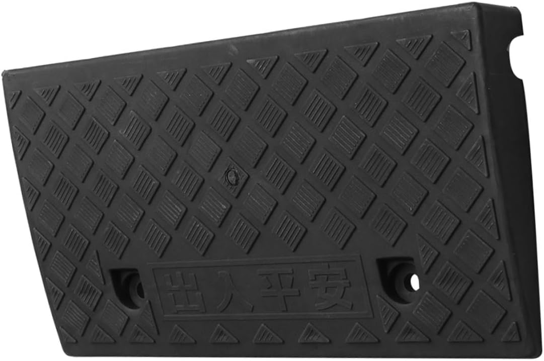 Plastic Car Curb Ramp 50x27x9cm Vehicle Loading Ramp Black Rubber Triangle Mat for Motorcycle and Automotive Use