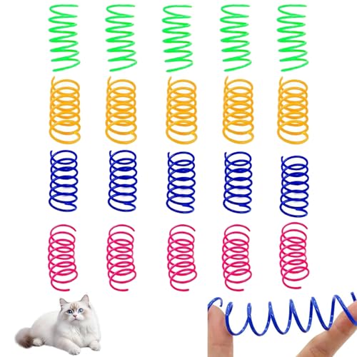 20Pcs Cat Springs Colorful Cats Spiral Spring Toy for Indoor Outdoor Kitten